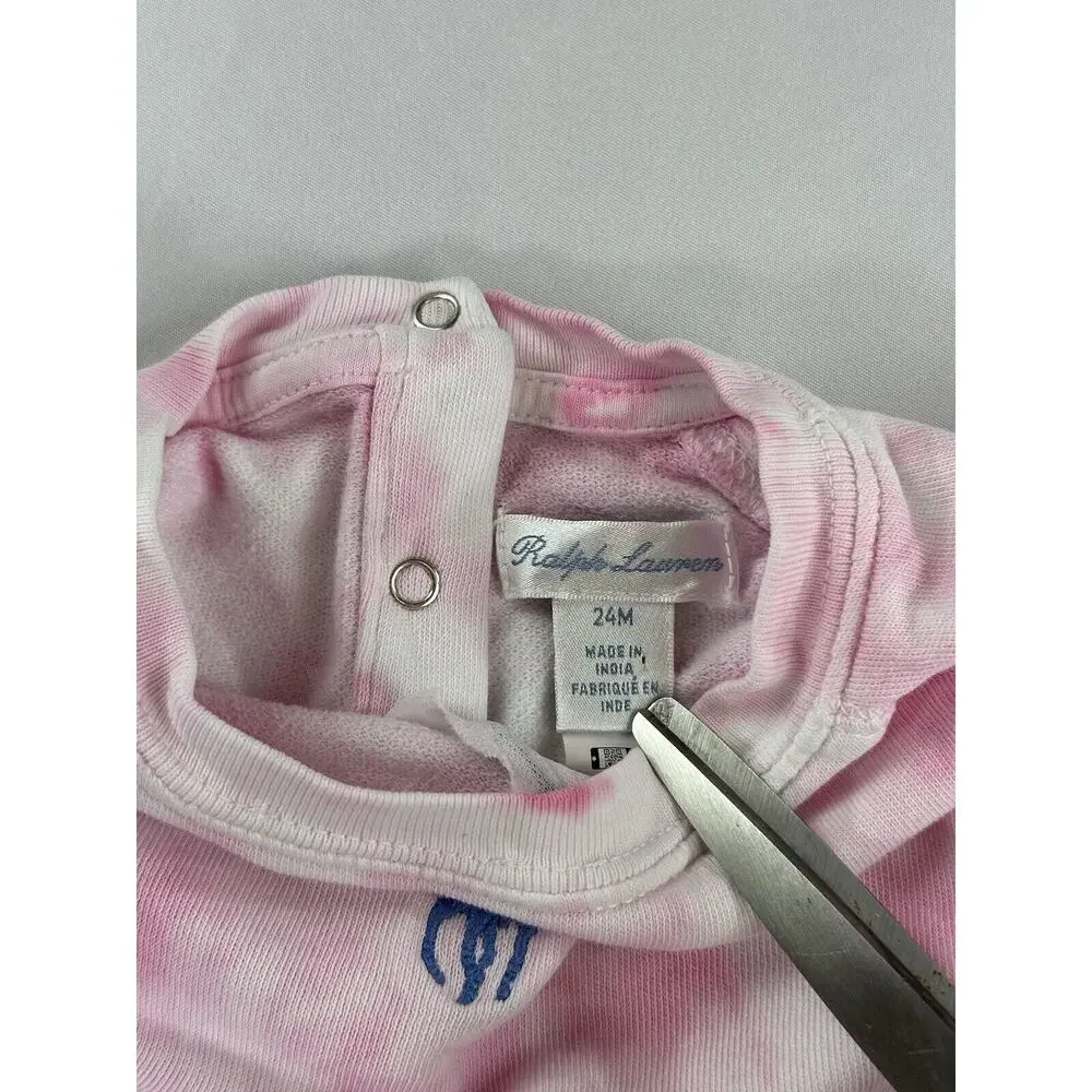 Polo Ralph Lauren Tie Dye Pink Sweatshirt Toddler Size 24M Pullover Crewneck